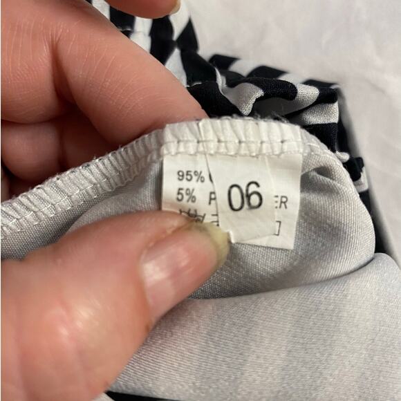 Chic Striped Paperbag Waist Bow Pants Black White Kids Size 6 - Picture 3 of 6